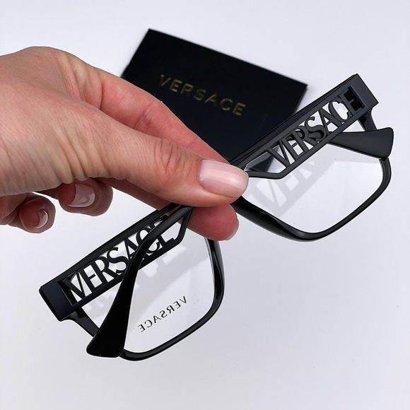 Versace VE3326U 5380 Eyeglasses Black Frame Logo Square Men - Picture 3 of 10